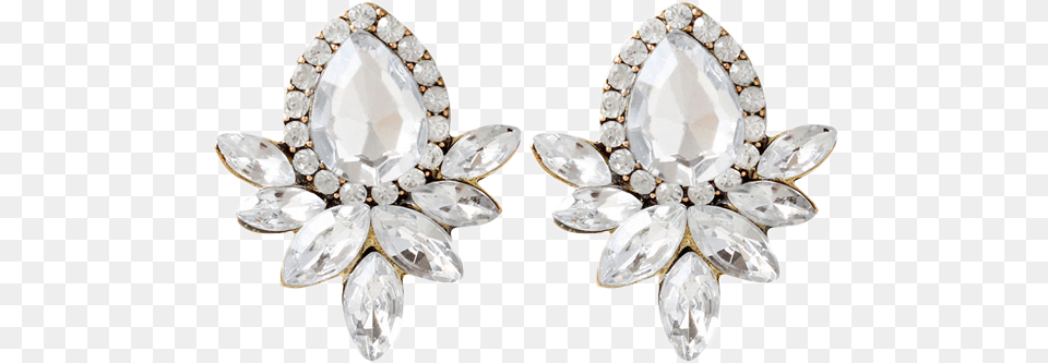 Artificial Crystal Rhinestone Water Drop Earrings, Accessories, Earring, Jewelry, Diamond Png Image