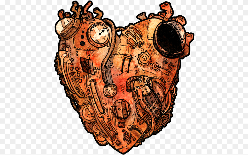 Artificial Heart Cartoon, Art, Pottery, Person, Painting Free Png Download
