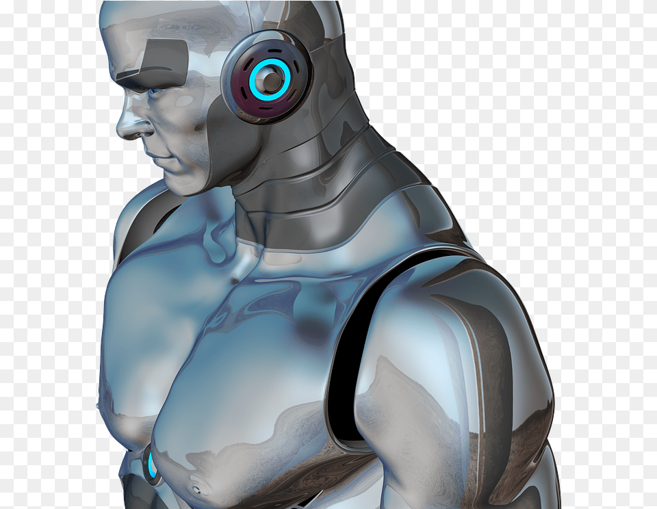 Artificial Intelligence Silver Robot, Person, Face, Head Png