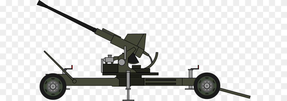 Artillery Cannon Bofors 40 Mm Gun Firearm Artillery Clipart, Weapon, Device, Grass, Lawn Free Png Download