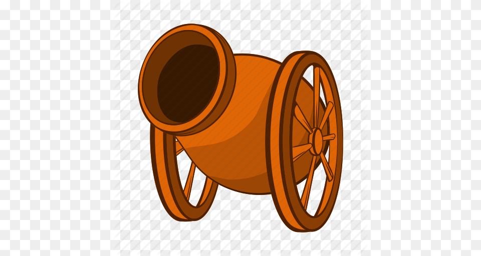 Artillery Cannon Cartoon Gun Medieval War Weapon Icon, Machine, Wheel Free Png Download