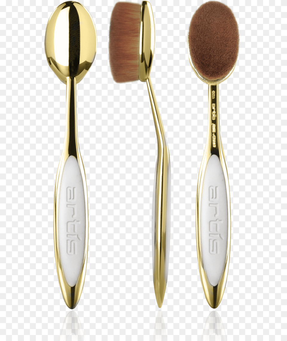 Artis Elite Gold Oval 7 3 Views With Reflections Copy Artis Brush Oval N, Cutlery, Device, Spoon, Tool Free Png Download