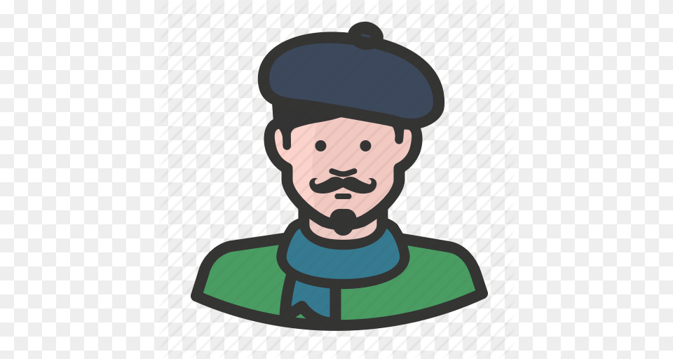 Artist Beret French Man Moustache Scarf Icon, Portrait, Baby, Photography, Person Free Png Download