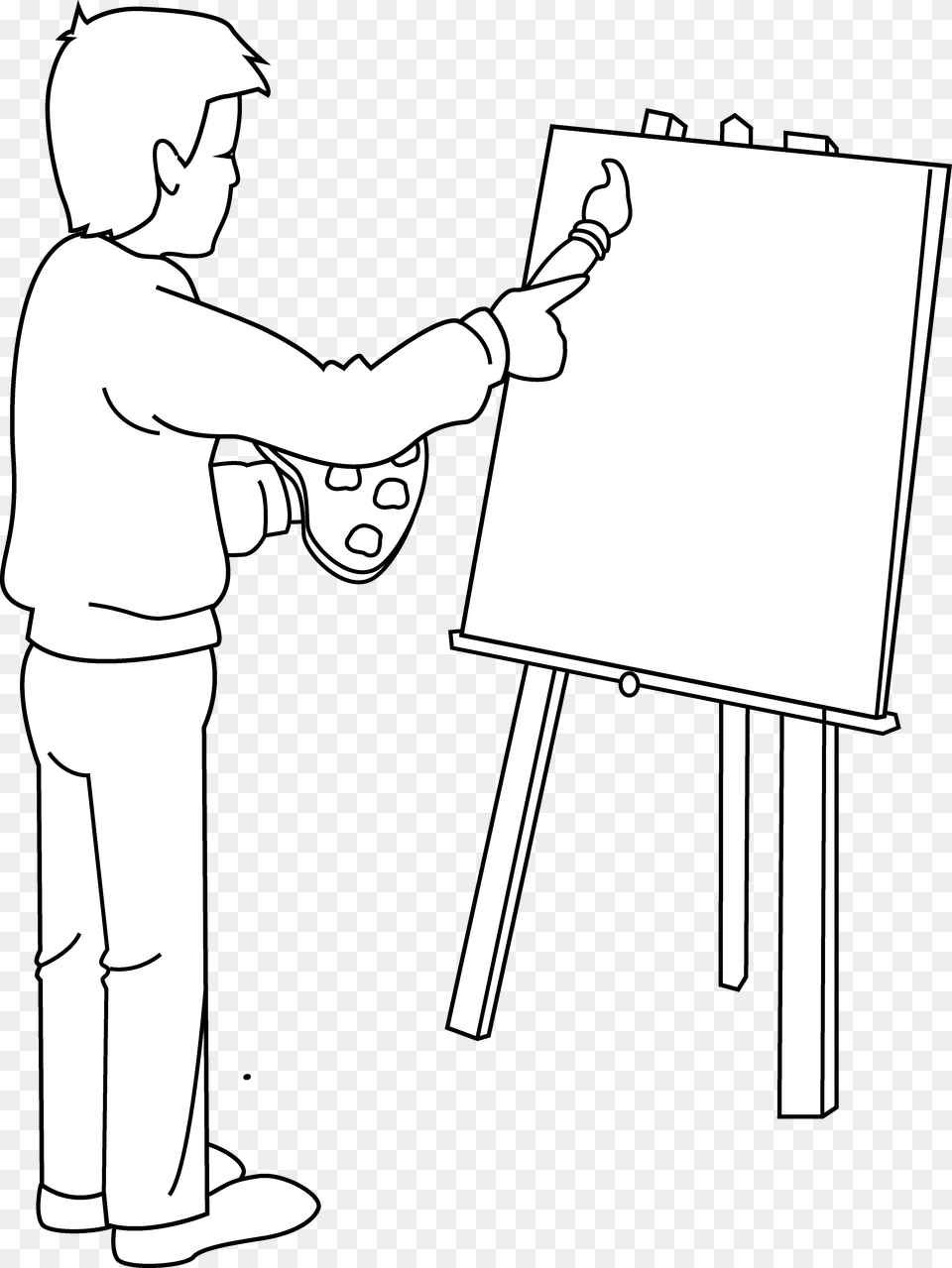 Artist Clipart Black And White Pictures Painter Clipart Black And White, Baby, Person, White Board, Face Png