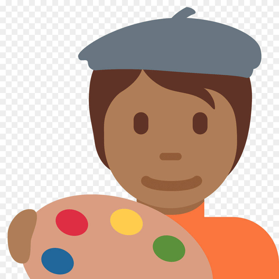 Artist Emoji Clipart, Face, Head, Person, People Free Transparent Png