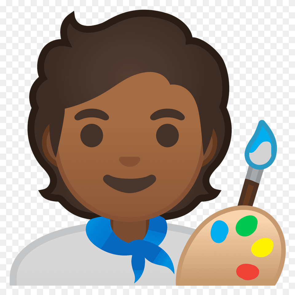 Artist Emoji Clipart, Brush, Device, Face, Head Png Image