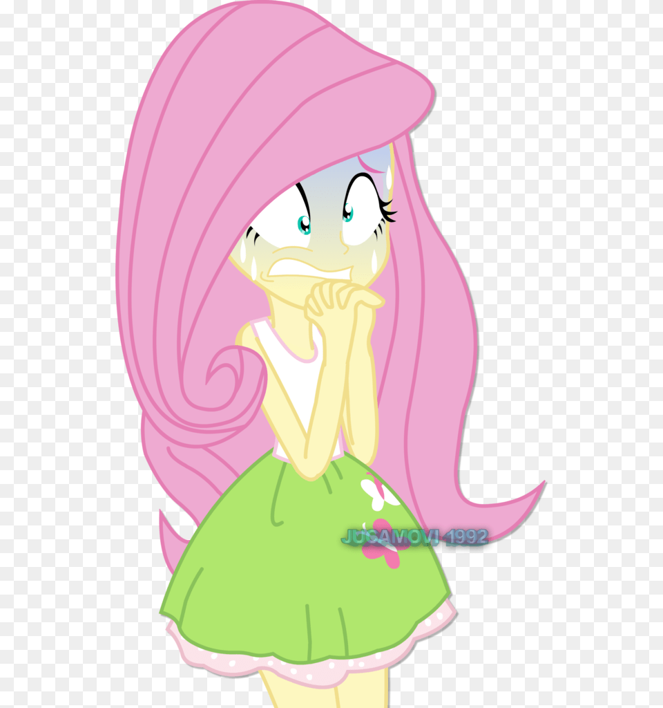 Artist Jucamovi Mlp Eg Fluttershy Scared, Book, Comics, Publication, Person Free Png Download