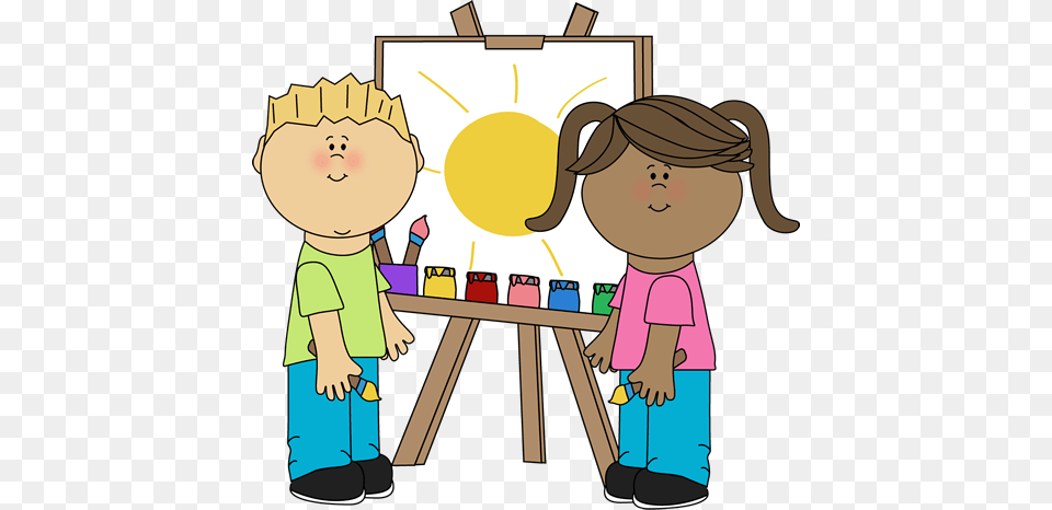 Artist Painting On Easel Art Kids Clipart, Baby, Person, People, Face Free Png