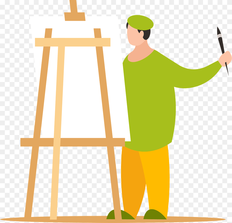 Artist Paints Picture Clipart, Canvas, Adult, Person, Man Free Png