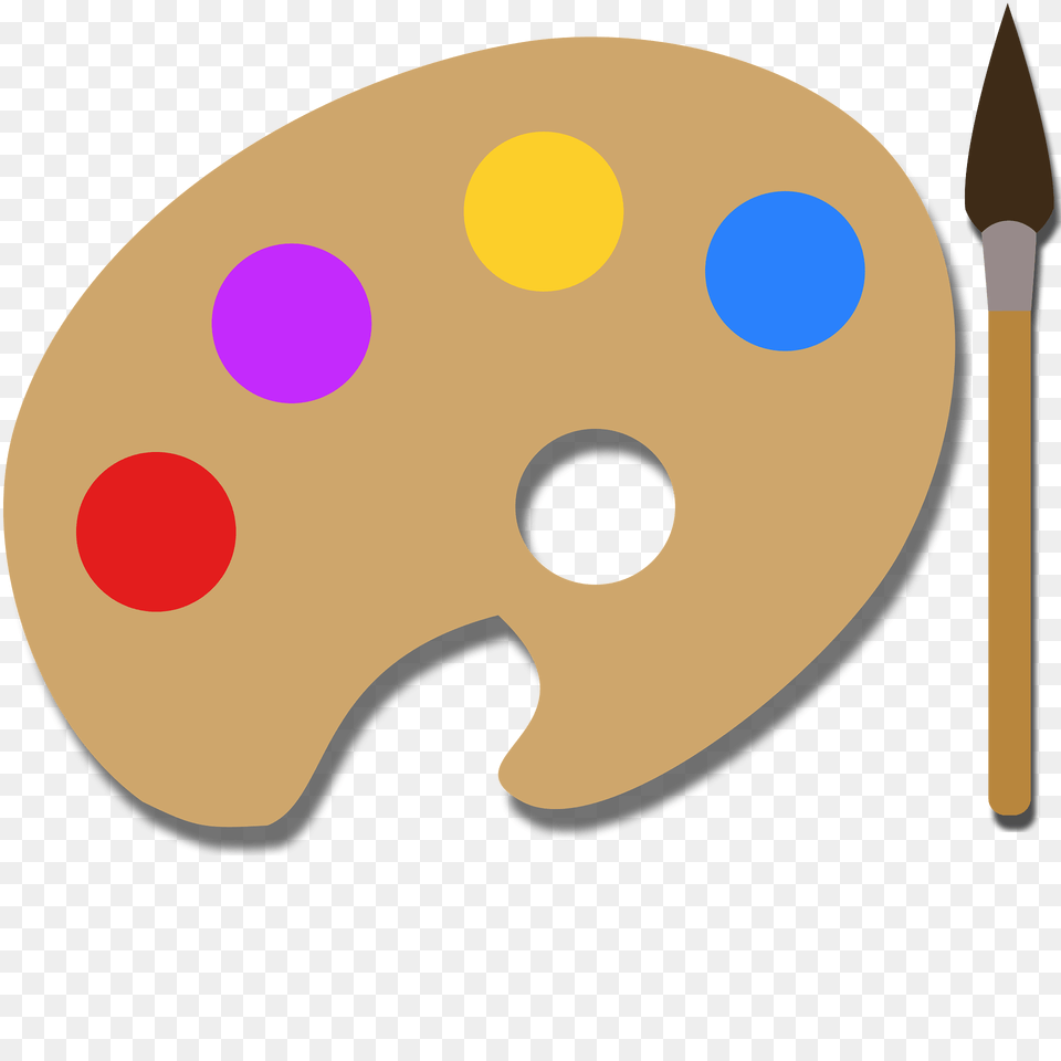 Artist Palette And Paintbrush Clipart, Paint Container, Disk Png Image