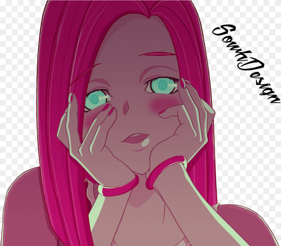 Artist Sowhdesign Blushing Bracelet Bust Female Human Mlp Yandere Pinkie Pie, Baby, Person, Face, Head Free Transparent Png