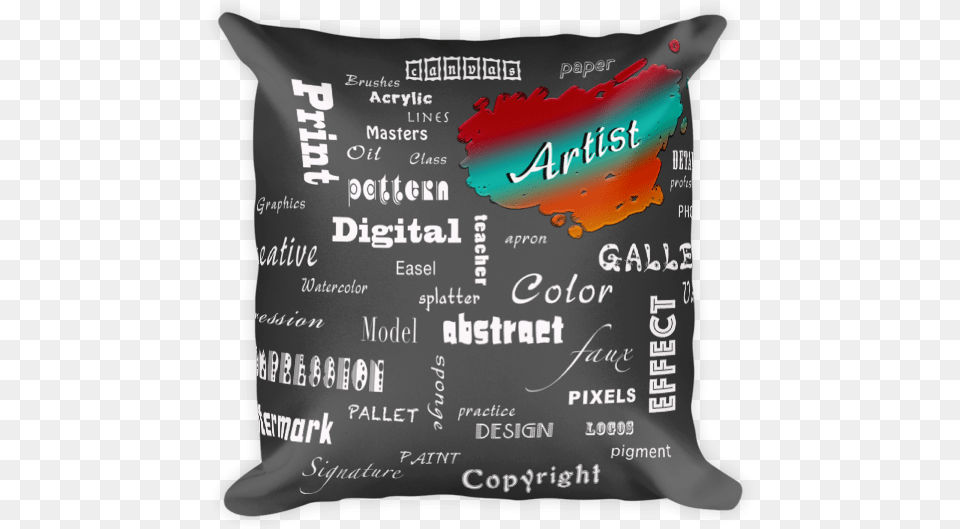 Artist Square Pillow Cushion, Home Decor Free Png Download