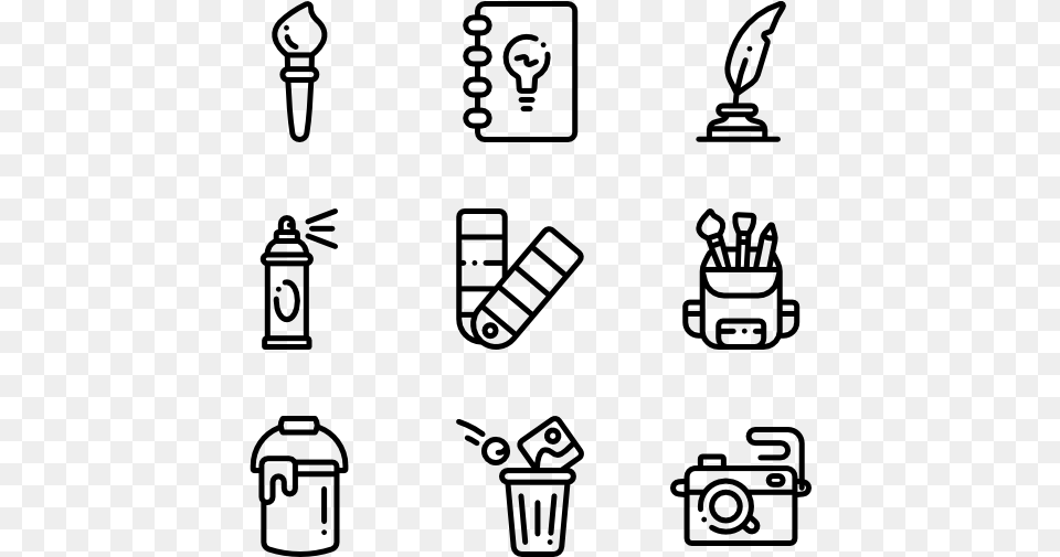 Artist Studio Artist Flat Icons, Gray Free Png