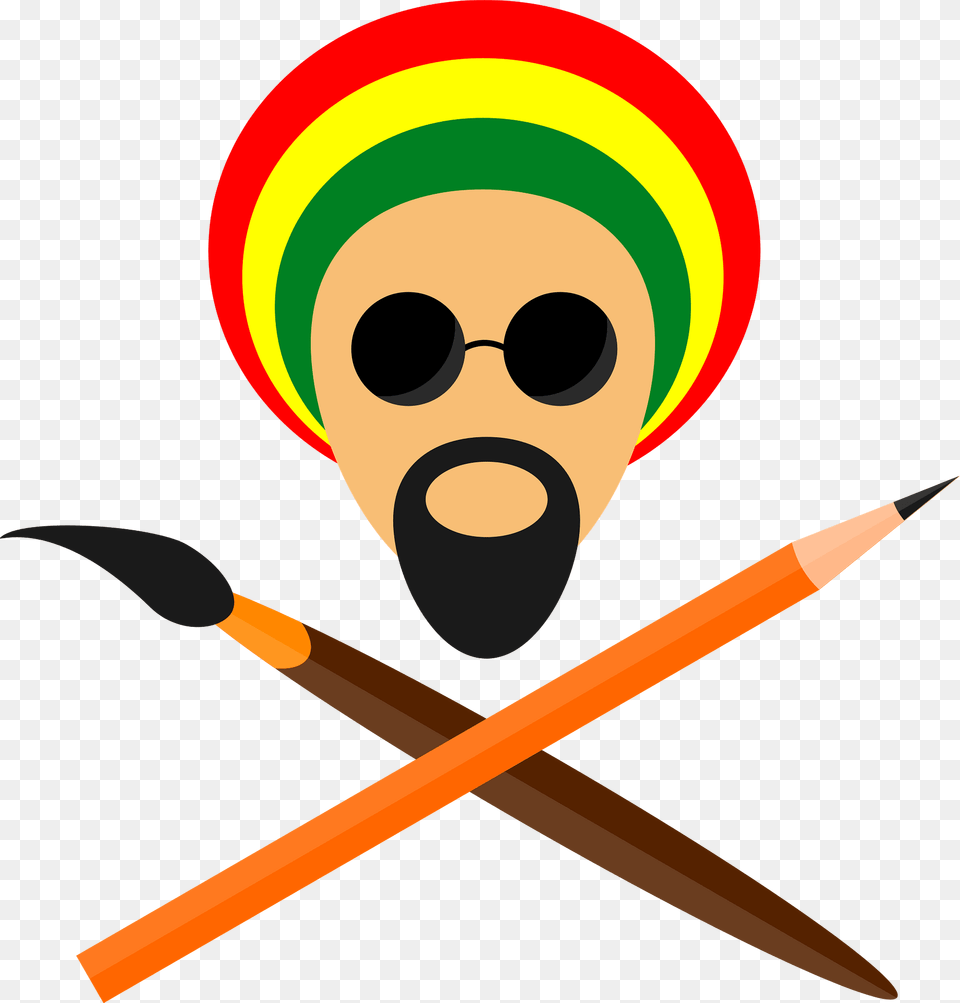 Artist With Paintbrushes Clipart, Pencil, Blade, Dagger, Knife Png Image