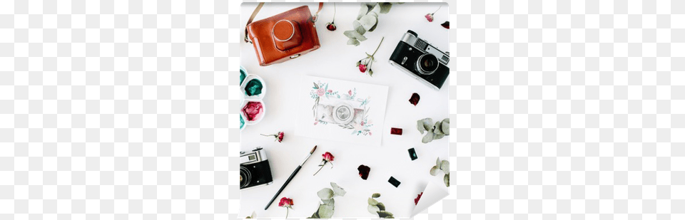 Artist Workspace With Vintage Retro Photo Camera And Camera, Accessories, Bag, Handbag, Electronics Free Transparent Png