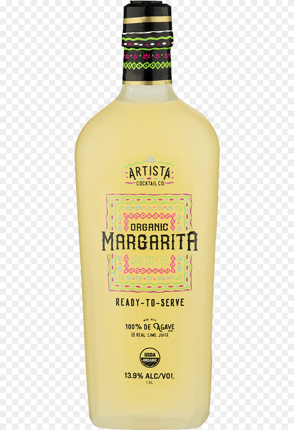 Artista Cocktail Co Organic Margarita, Bottle, Alcohol, Beverage, Liquor Free Png