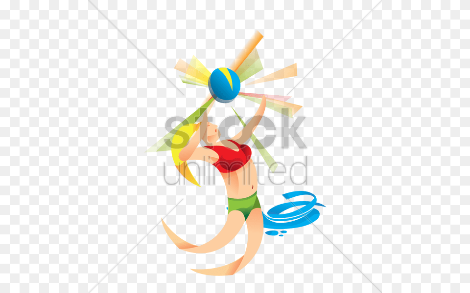 Artistic Design Of A Beach Volleyball Player Vector Image, Juggling, Person Free Png