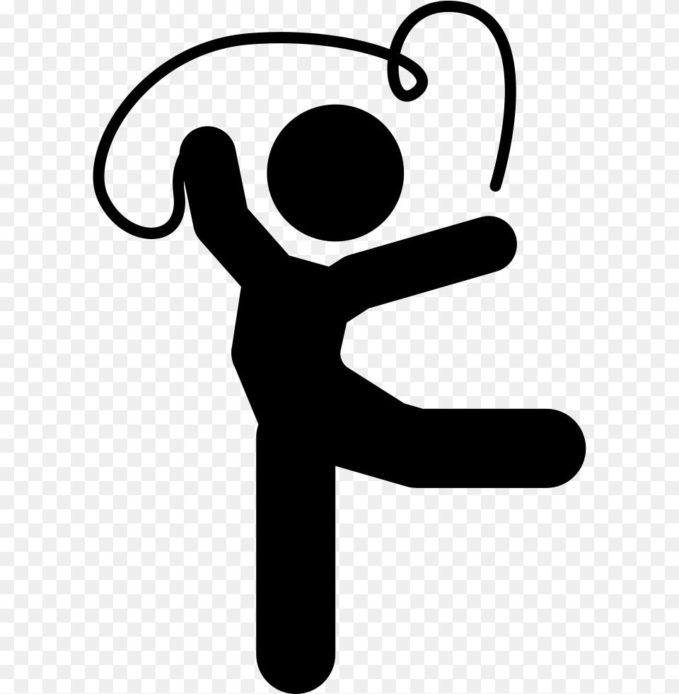Artistic Gymnast Posture With Ribbon Artistic Gymnastic Icon, Stencil, Appliance, Blow Dryer, Device Png Image
