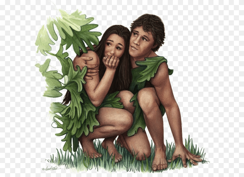 Artistic Perspective Of Adam And Eve Hiding Pdi Adam And Eve With Fig Leaves, Hula, Toy, Person, Leaf Png Image