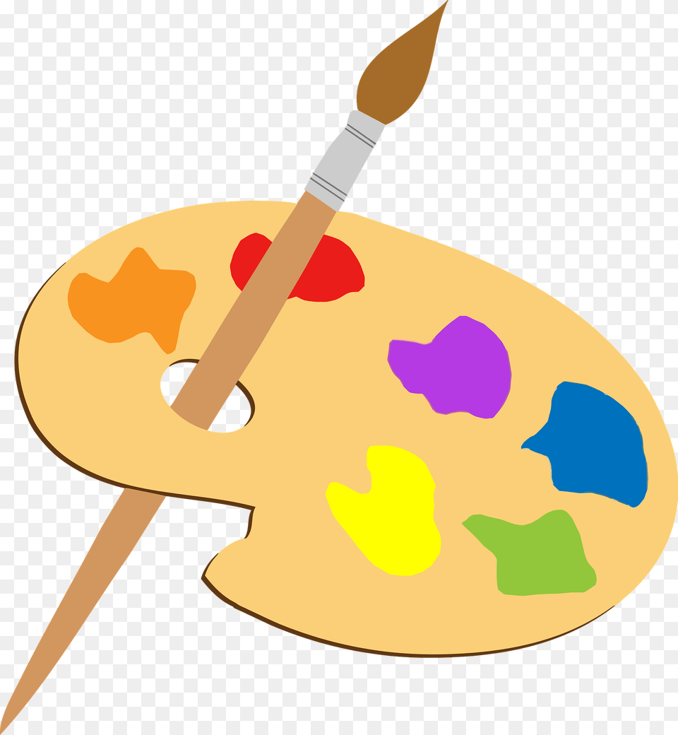 Artists Palette And Brush Clipart, Device, Paint Container, Tool, Animal Free Transparent Png