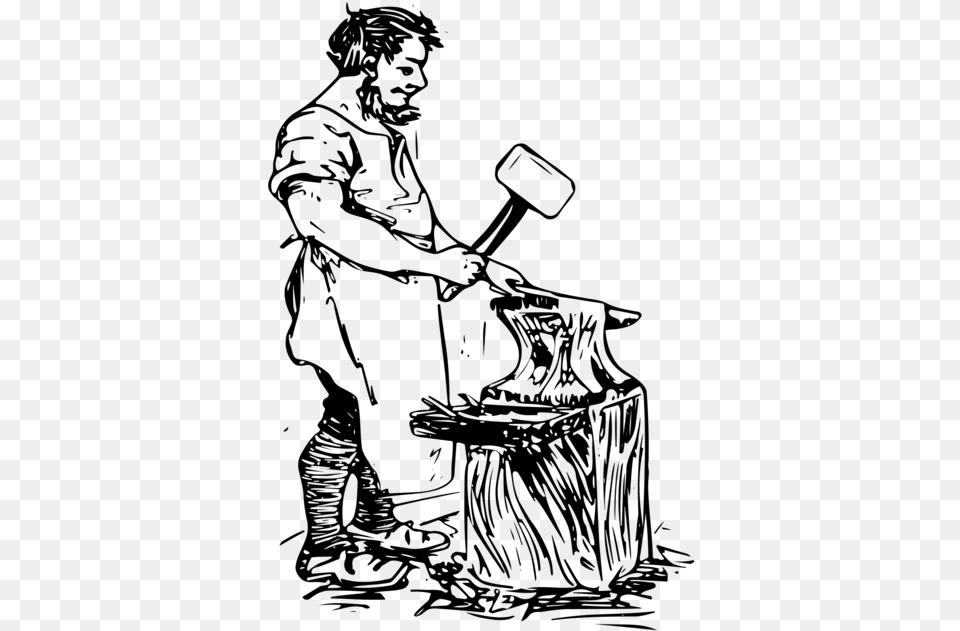 Artmonochrome Photographyartwork Blacksmith Black And White Clipart, Gray Free Transparent Png