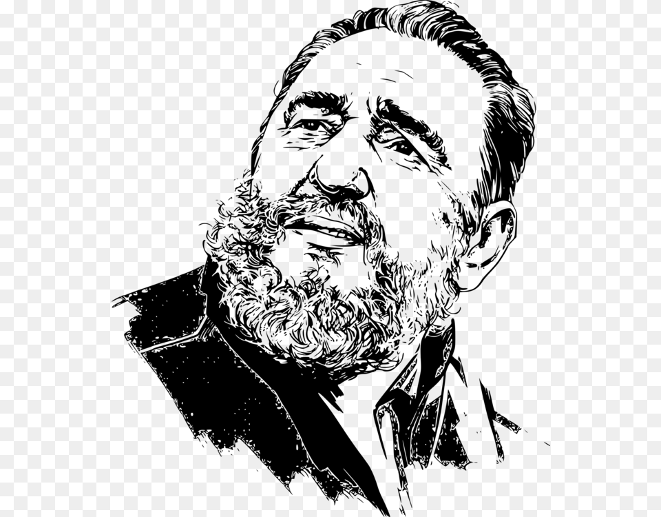 Artmonochrome Photographyfacial Hair Fidel Castro Black And White, Gray Free Png Download