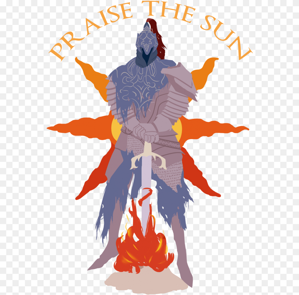 Artorias Foreverintop Dark Souls Games Knight Illustration, Adult, Person, Man, Fire Free Transparent Png