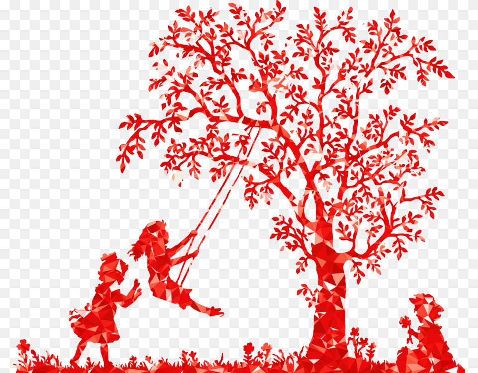 Artpetaltwig Tree Silhouette With Swing, Leaf, Plant, Flower, Maple Png