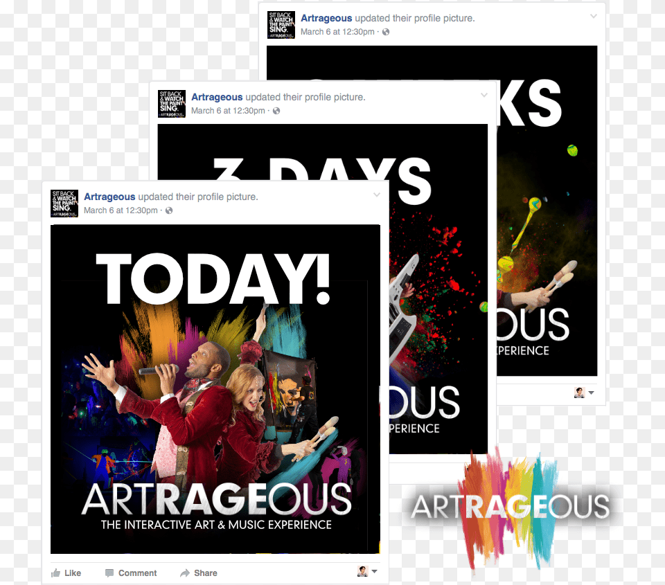 Artrageous Social Media Graphics Graphic Design, Advertisement, Poster, Adult, Person Free Transparent Png