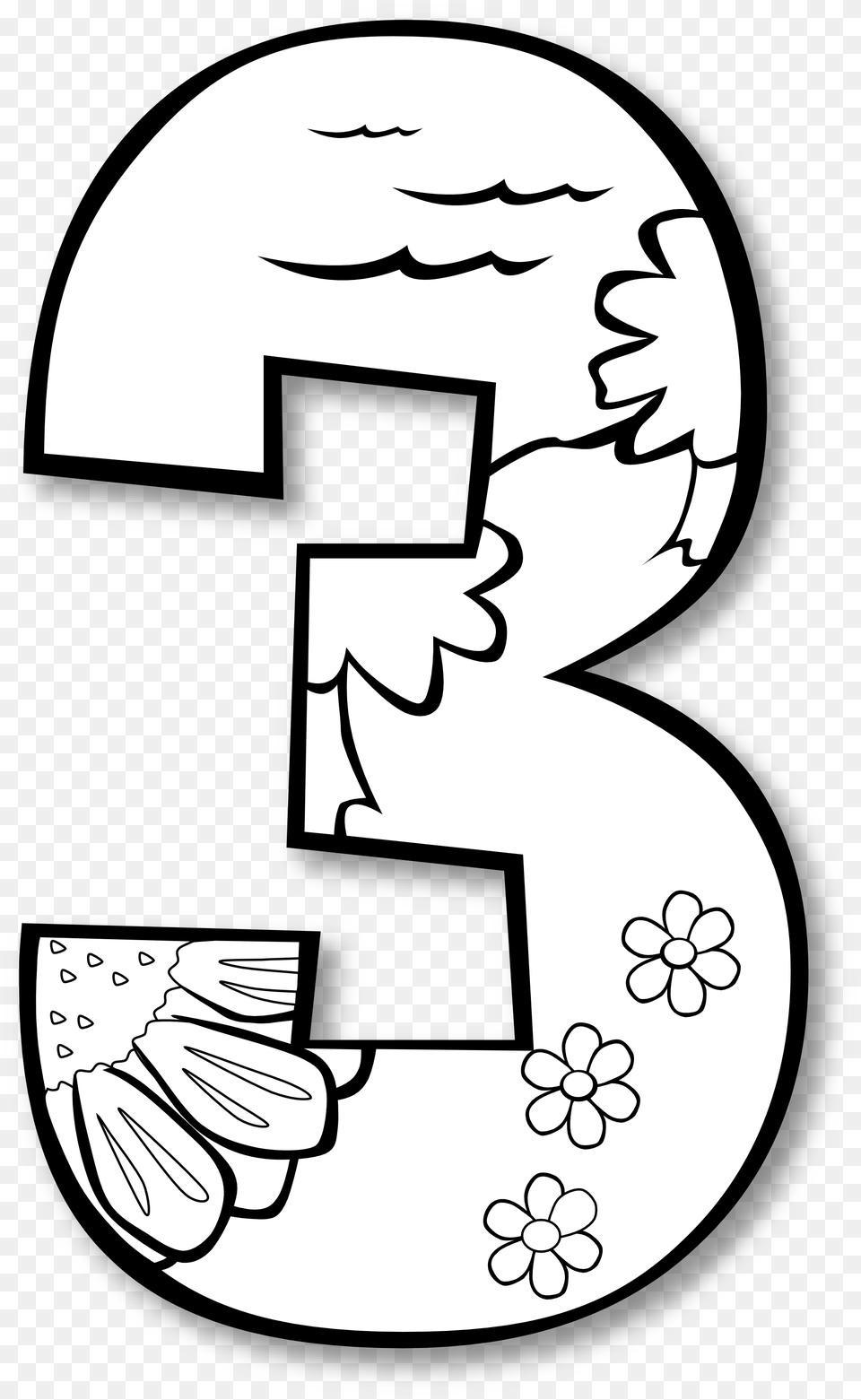 Arts And Crafts Black White Transparent Day 3 Creation Coloring Pages, Number, Stencil, Symbol, Text Free Png