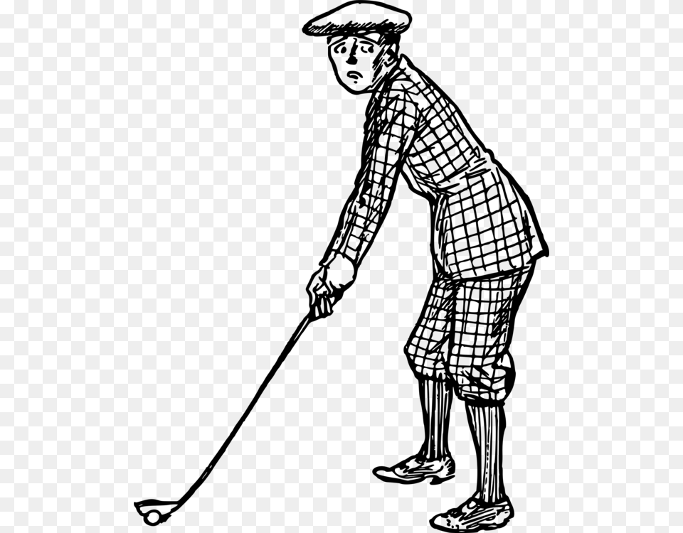 Artshoehuman Golfer Sketch, Gray Png