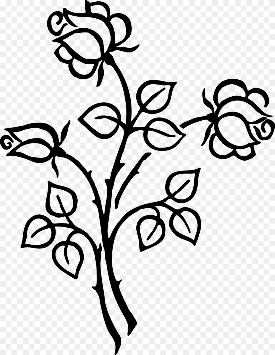 Artsilhouettefree Vector Graphicsfree Pictures Flower Clipart Black And White Transparent, Gray Free Png