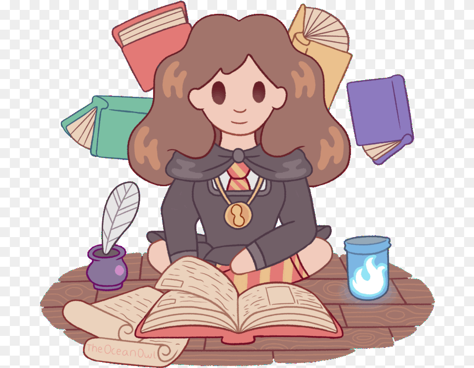 Artstation Hermione Animated Holly Hermione Cartoon Transparent Gif, Book, Publication, Comics, Person Png