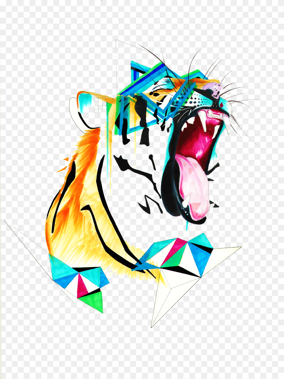 Artsy Drawing Artistic Tiger Abstract Free Png Download