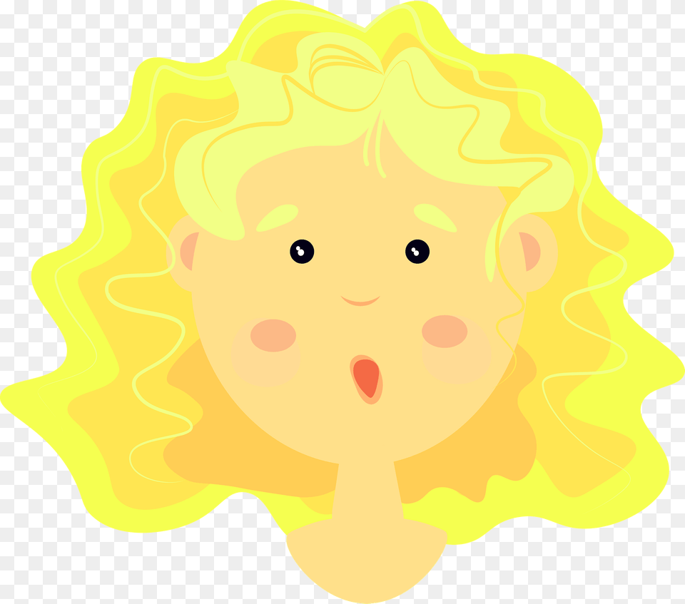 Artsy Girl Head Clipart, Face, Person, Baby, Cream Png Image