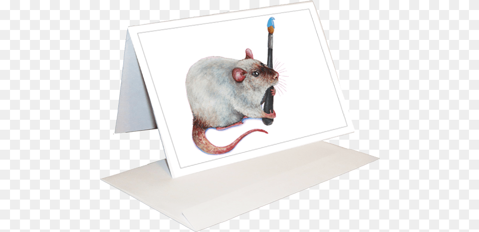 Artsy Rat Greeting Card Rat, Brush, Device, Tool, Animal Free Png