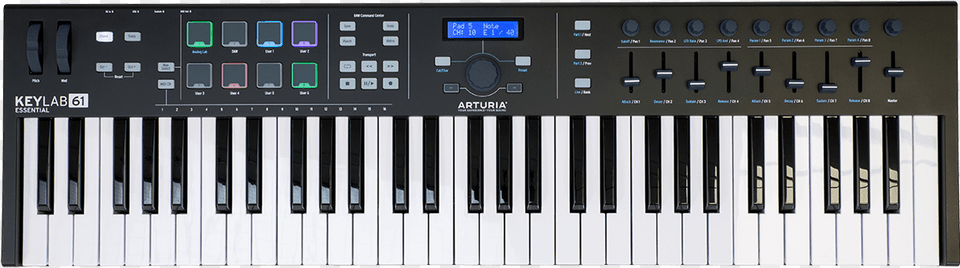 Arturia Keylab 61 Essential Black, Keyboard, Musical Instrument, Piano Png Image