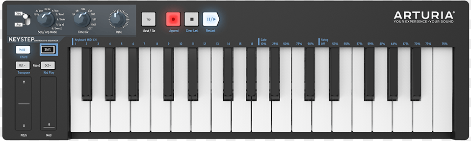 Arturia Keystep Black Edition, Keyboard, Musical Instrument, Piano Free Png Download
