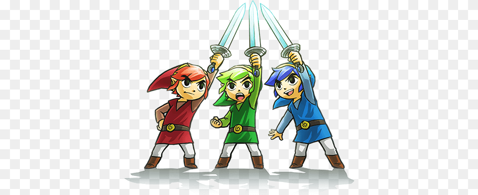 Artwork Characters Zelda Triforce Heroes, Book, Comics, Publication, Sword Png
