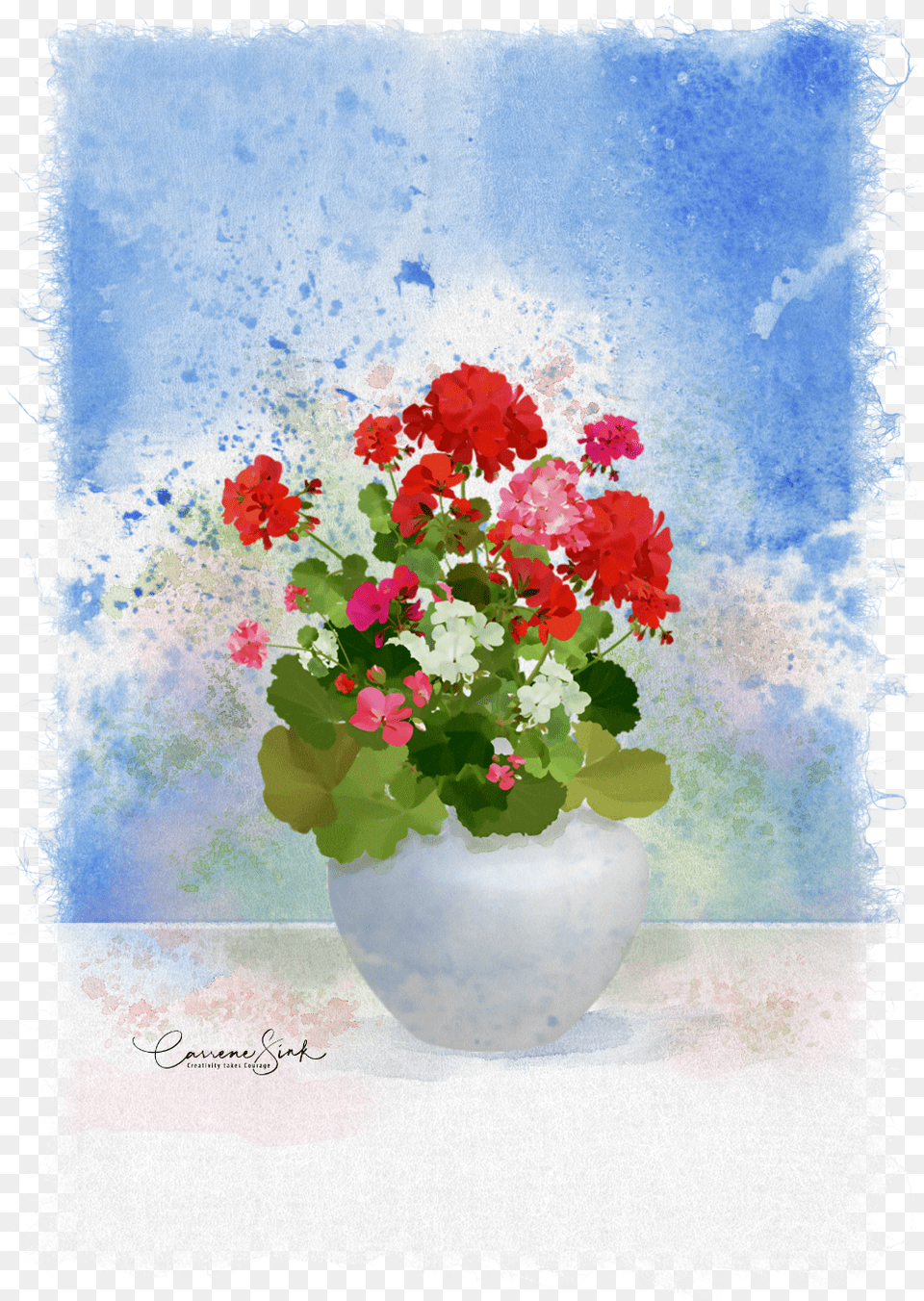 Artwork Geraniums, Flower, Flower Arrangement, Flower Bouquet, Geranium Free Png Download