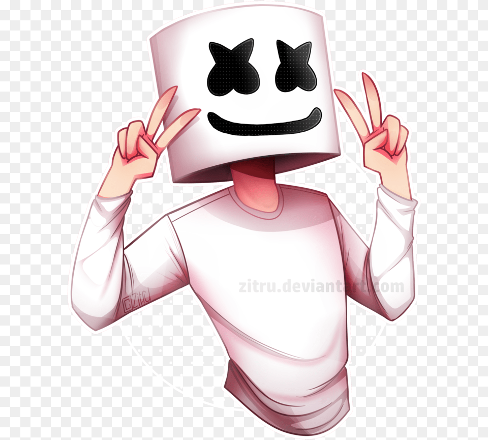 Artwork Marshmallow Clipart Dj T Shirt Roblox Marshmello, Clothing, Hat, Adult, Female Png Image