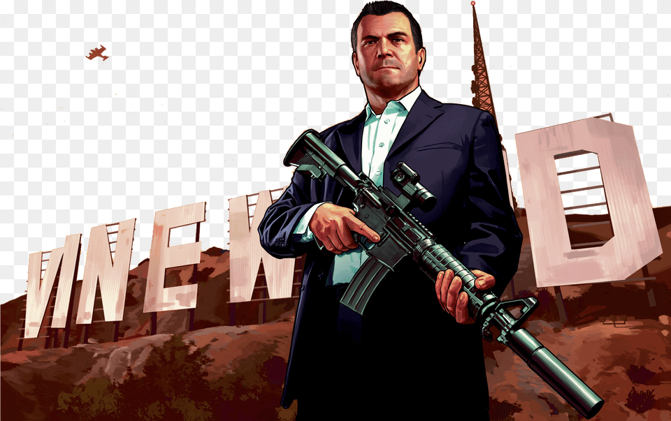 Artwork Michael V Gta, Weapon, Rifle, Firearm, Gun Png