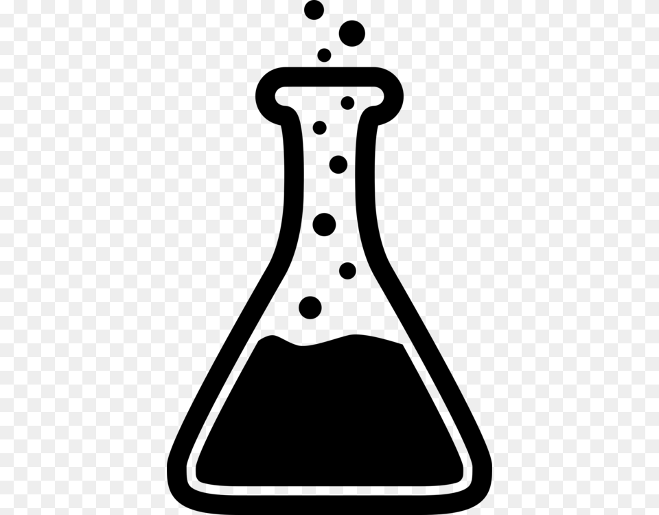 Artworklineblack And White Erlenmeyer Flask Clipart, Gray Png