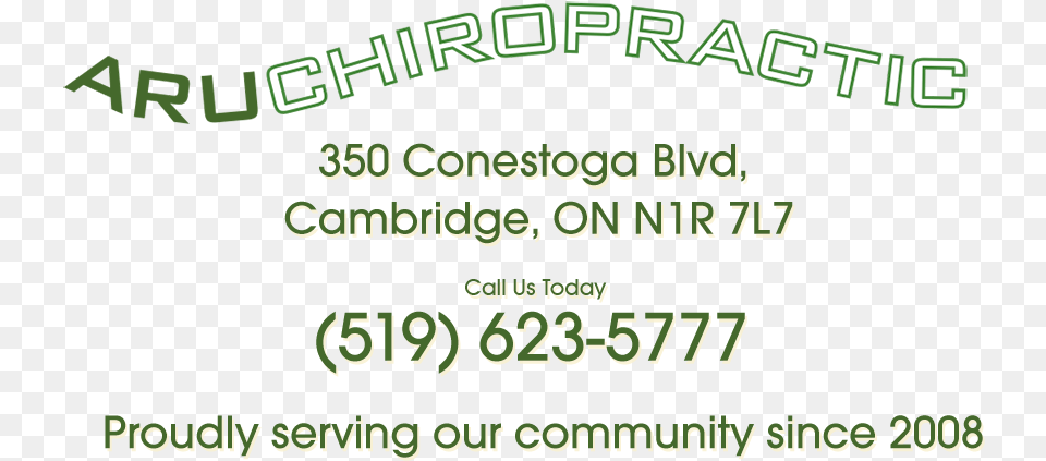 Aru Chiropractic Cambridge Ontario Chiropractor Massage Community, Green, Scoreboard, Text Png Image