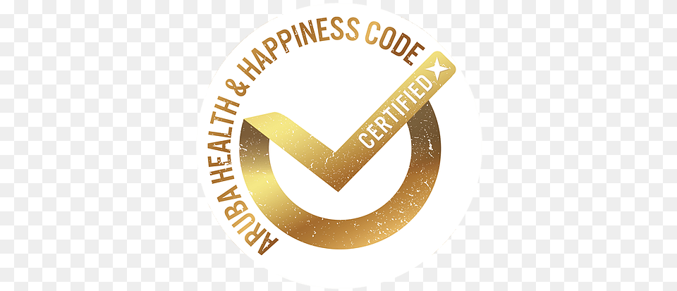 Aruba Health And Happiness Code Aruba Health Happiness, Logo, Disk, Gold Free Png