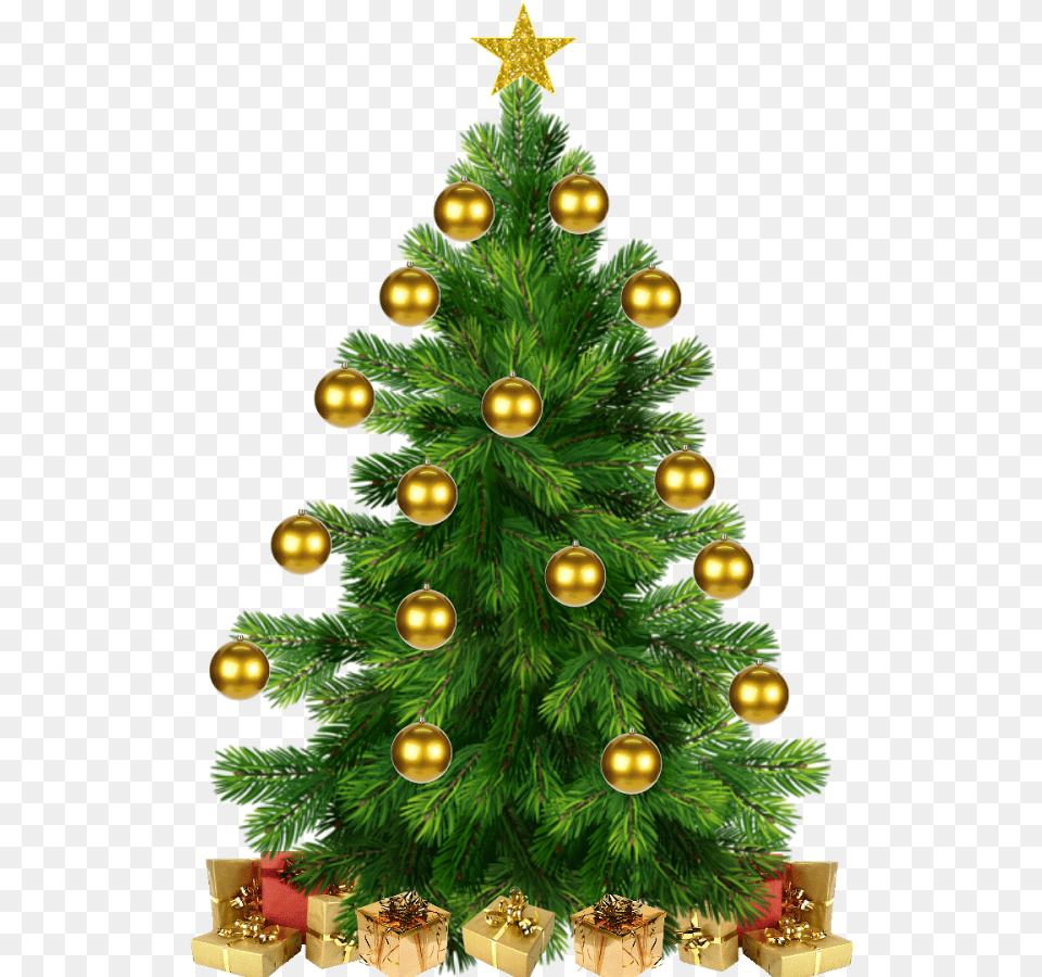 Arvore De Natal Com Estrela E Prendas E Bolinhas Christmas Tree, Plant, Chandelier, Lamp, Christmas Decorations Free Png Download