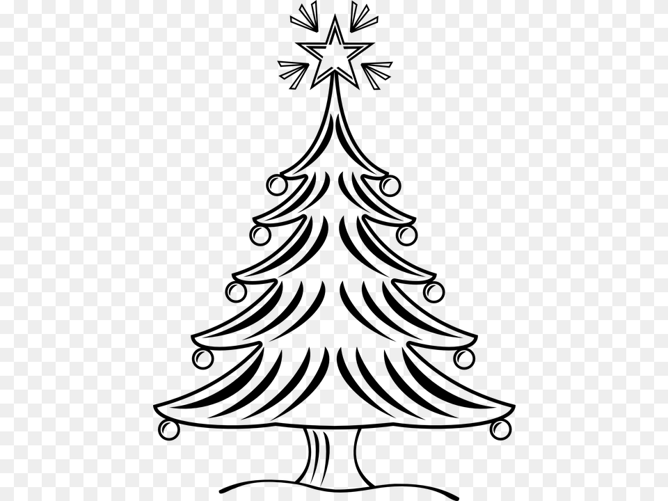 Arvore De Natal Vetor Xmas Tree Clipart Black And White, Gray Free Png Download