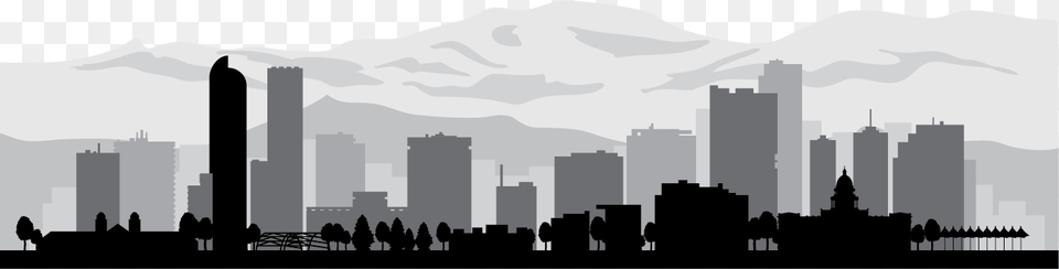 As A Carpenter With Blueprint I Find A Support Group Silhouette Denver Skyline With Mountains, Urban, Metropolis, City, Landscape Free Transparent Png