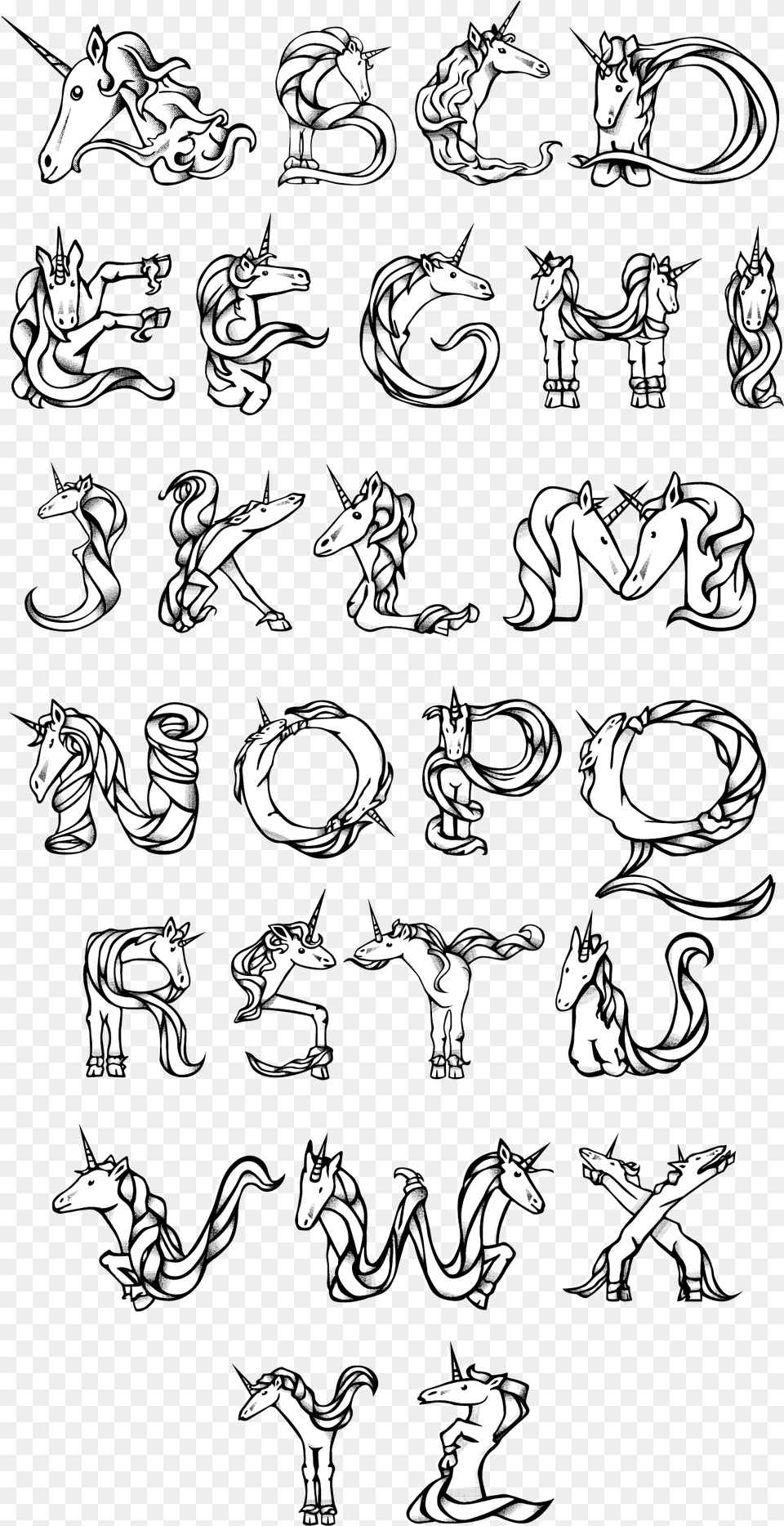 As A Companion To The Font The Unicorn Pegasus Initials Drawing, Stencil, Text, Baby, Person Free Png