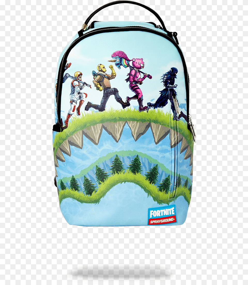 As Of February 18th 2019 Epic Games And Sprayground Fortnite Backpack Sharky Shrubs, Bag, Person, Accessories, Baby Free Png Download